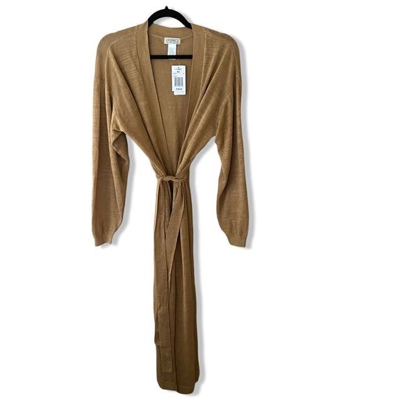 LSpace Azores Duster in Toffee Tan brown cardigan tie knit Revolve M/L $198 - Picture 6 of 16